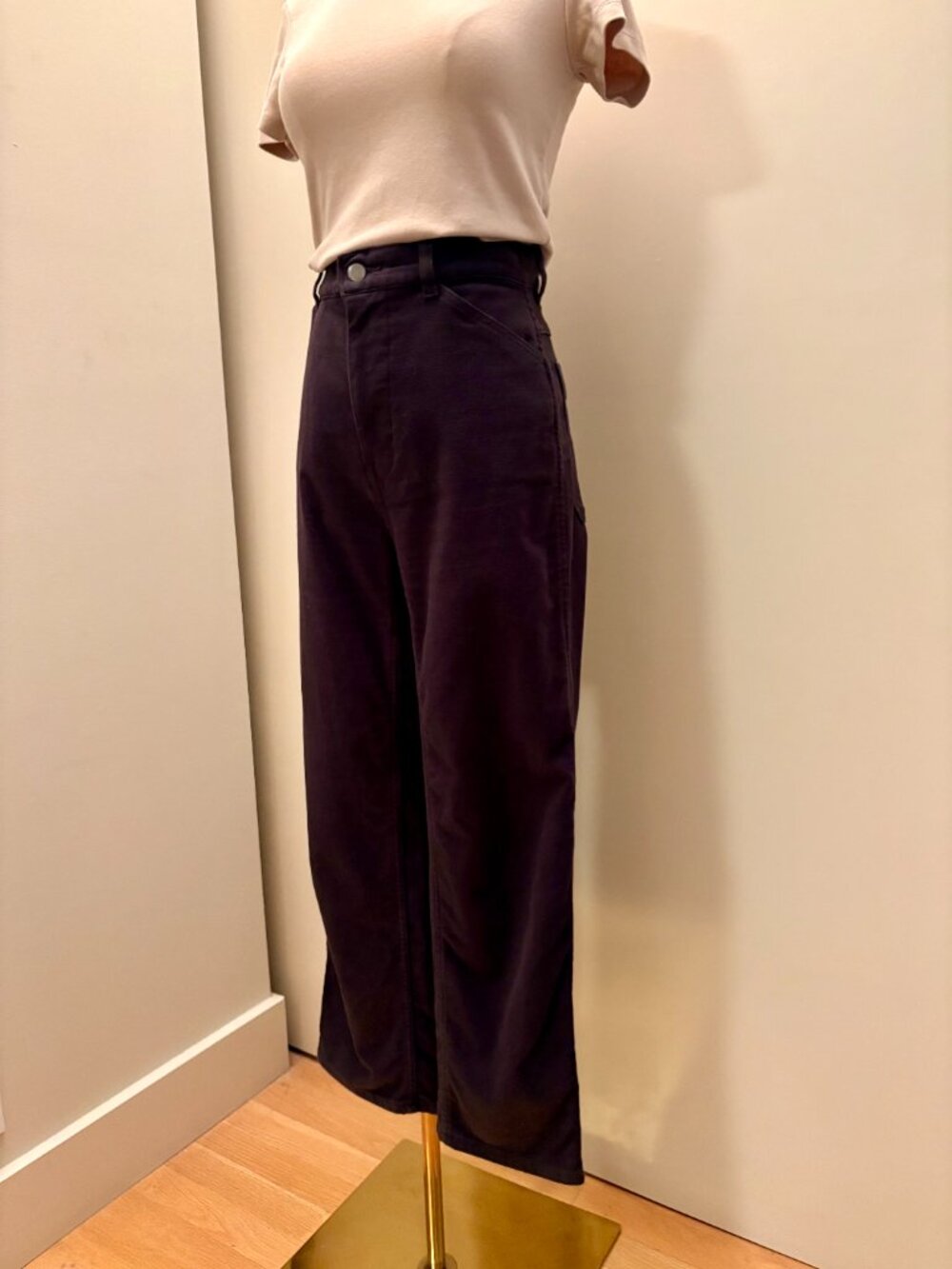 Everlane Moleskin Way High Pant in Black, Brushed Organic Cotton - Picture 2 of 6